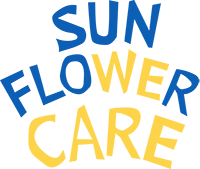 Sonnenblumenpflege mit Logo